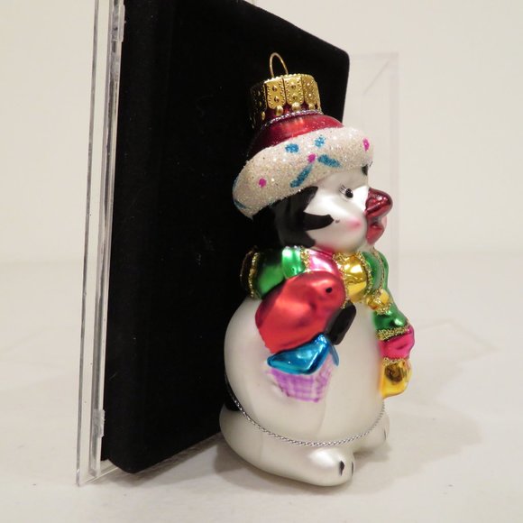 Christmas Glass Ornament Penguin Handcrafted by Unique Treasure Box Keepsake - Picture 3 of 6